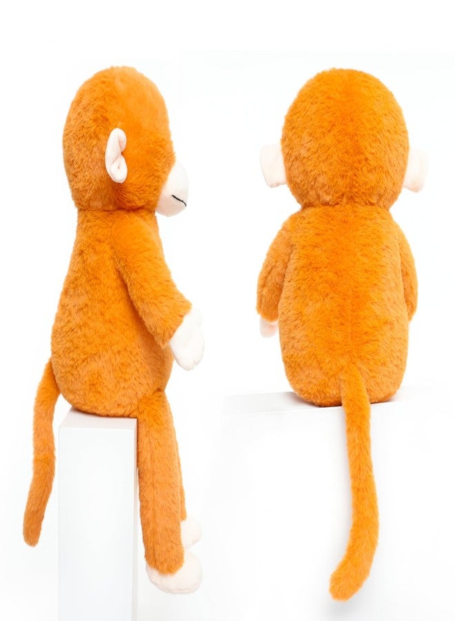 WEIGEDU Soft Orange Monkey Plush Toy - Cuddly Stuffed Animal for Kids, Cute and Huggable Plushie, Classic Design, 23 inches - Image 4
